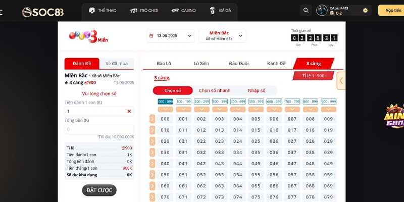 Áp dụng các kinh nghiệm chơi xổ số 3 càng Soc88