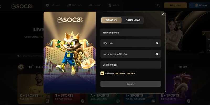 Điền đầy đủ thông tin đăng ký Soc88 theo yêu cầu