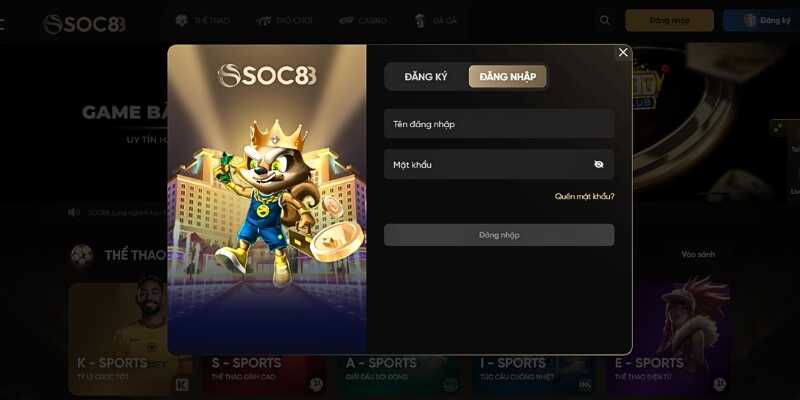 Điền thông tin đăng nhập Soc88 đầy đủ