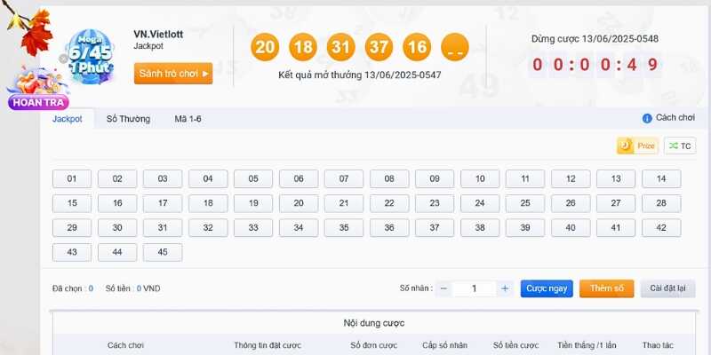 Lợi ích cho cược thủ khi tham gia xổ số Mega 6/45